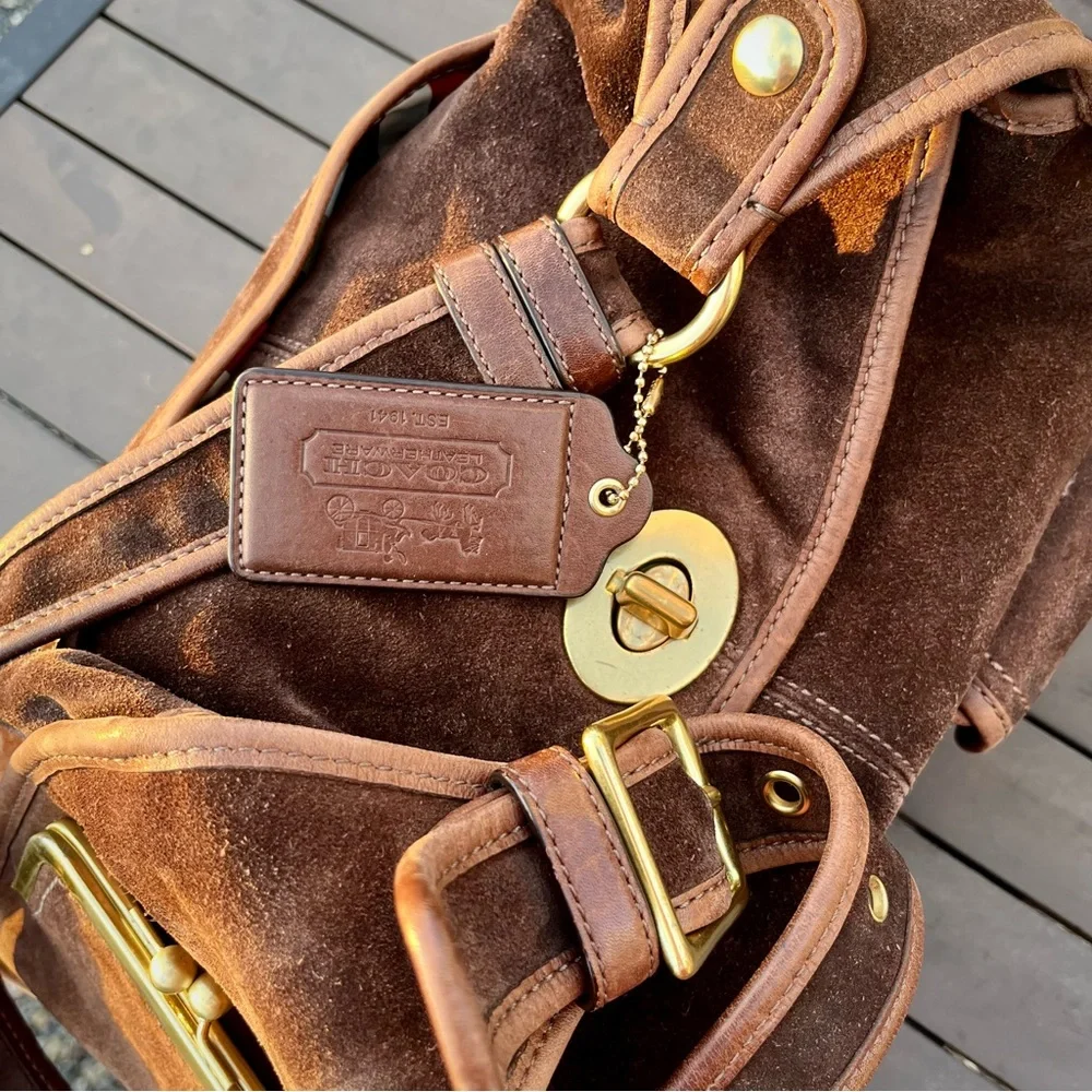 Coach Haversack Legacy Limited Edition Brown Suede Shoulder Bag - Picture 12 of 15